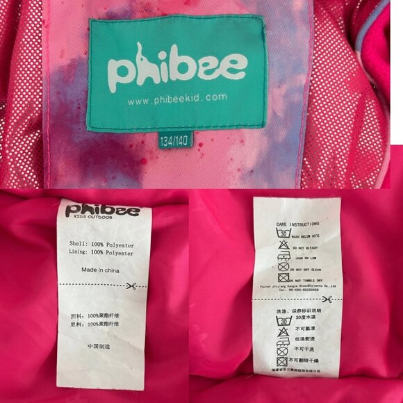 PHIBEE Pink Waterproof Windproof Outdoor Warm Snowboard Ski Winter Jacket (8) - Picture 15 of 16